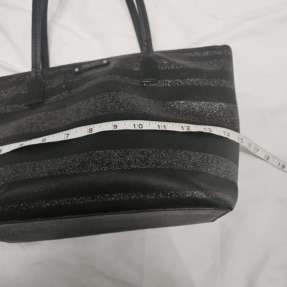Kate Spade Black Glitter Striped Hand Bag! - Picture 6 of 9